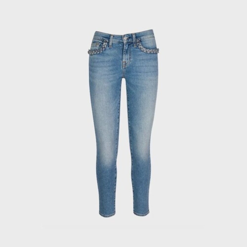NWT 7 For All Mankind ankle skinny denim jeans 23 - Picture 5 of 9